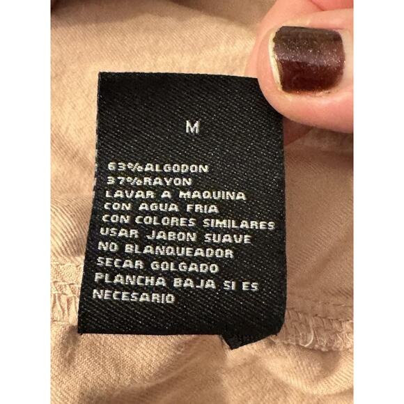 Stoosh Vest Jacket Womens Medium Pink Drape Front Sleeveless Twill Open Layering - Picture 8 of 9